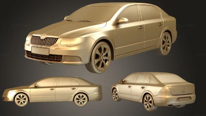 Автомобили и транспорт (Skoda Superb hipoly, CARS_3433) 3D модель для ЧПУ станка